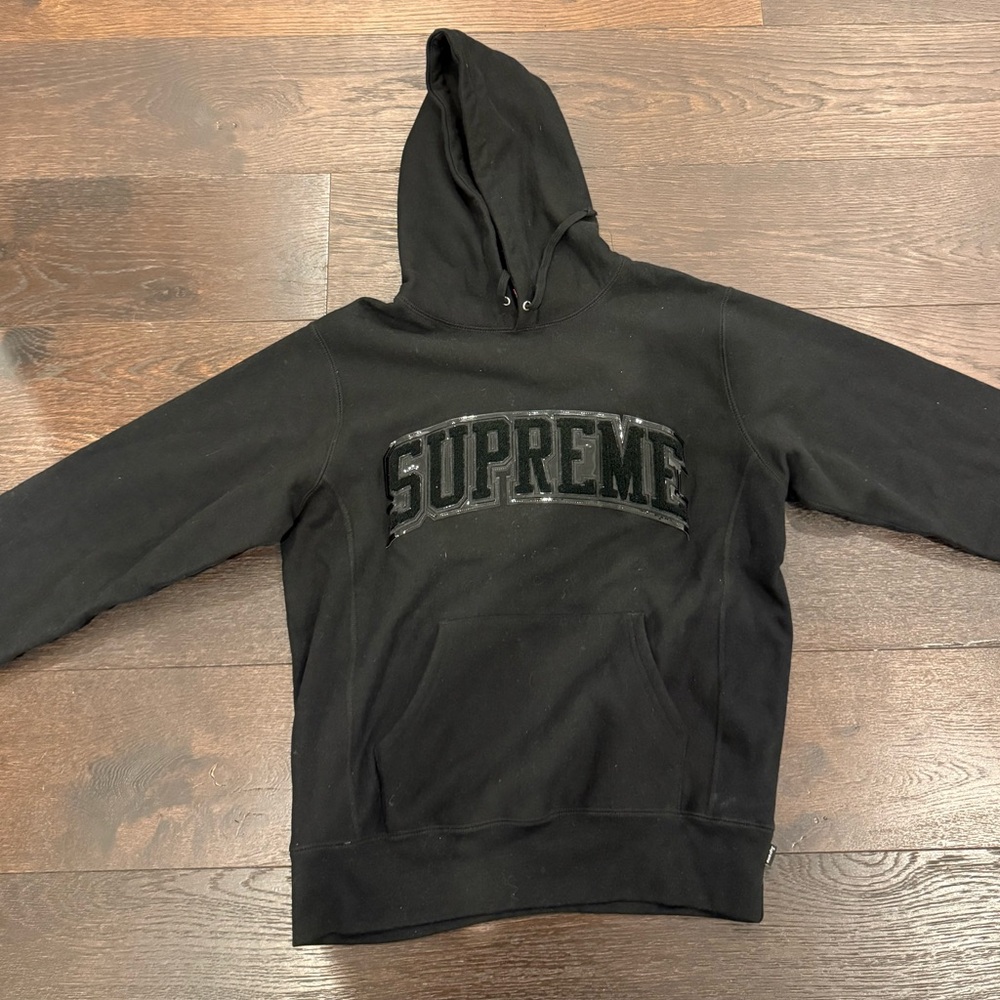 Supreme Black Logo Hoodie